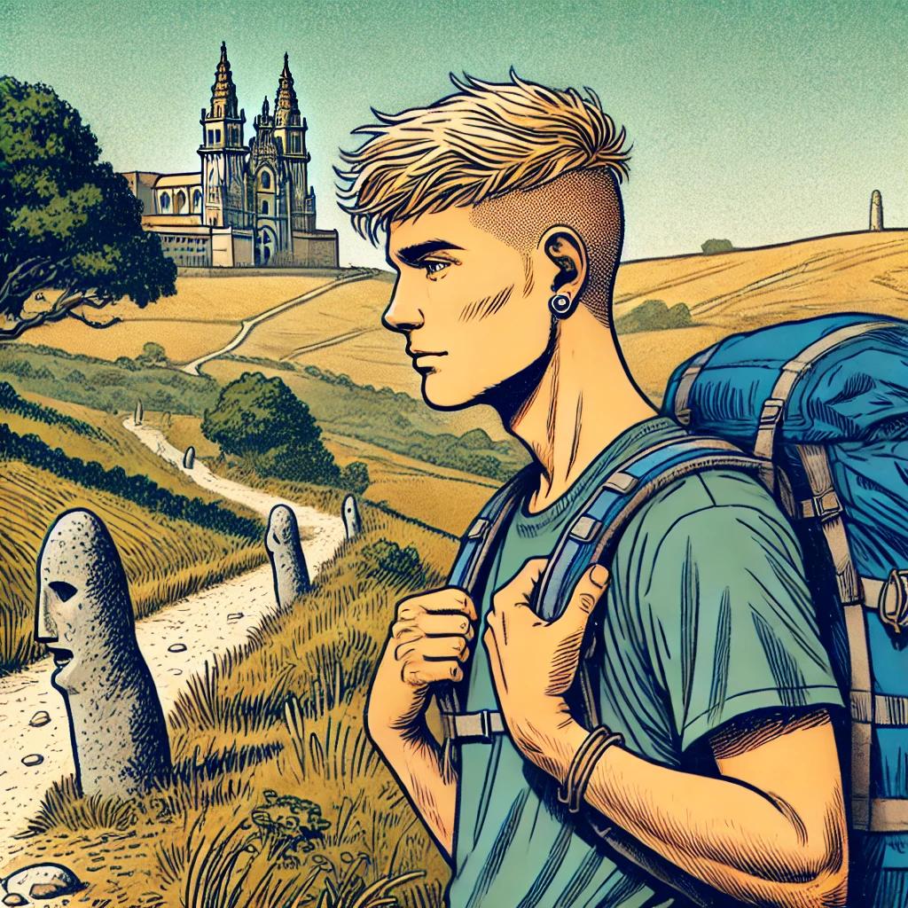 le chemin de compostelle, jonché de mégalite, la cathédrale, le but du voyage, le chemin transforme l'homme
