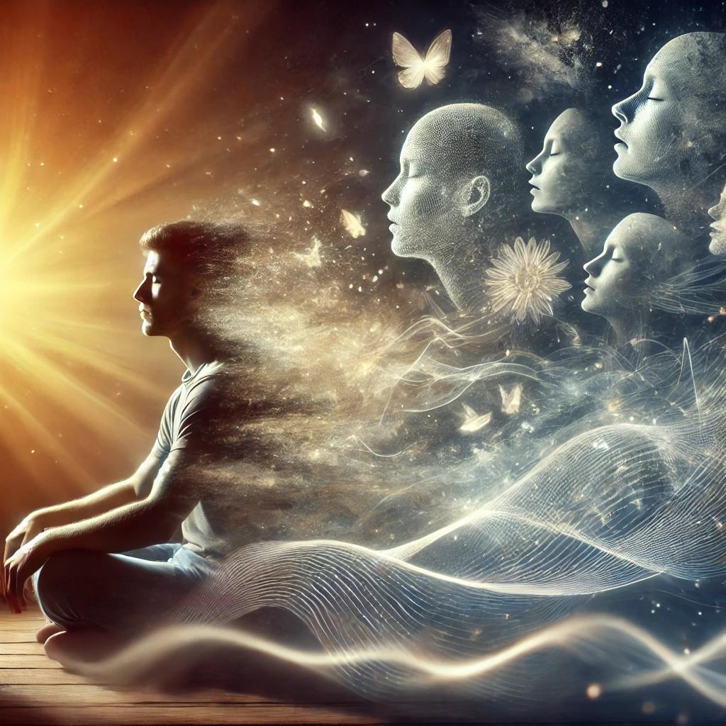 une image représentant une personne entranse connectée à ces mémoires émotionnelles